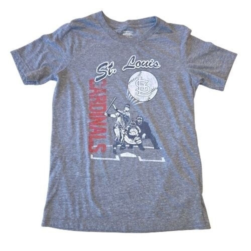 Kids St Louis Cardinals MLB Baseball Graphic T-Shirt‎ Heather Gray Short Sleeve